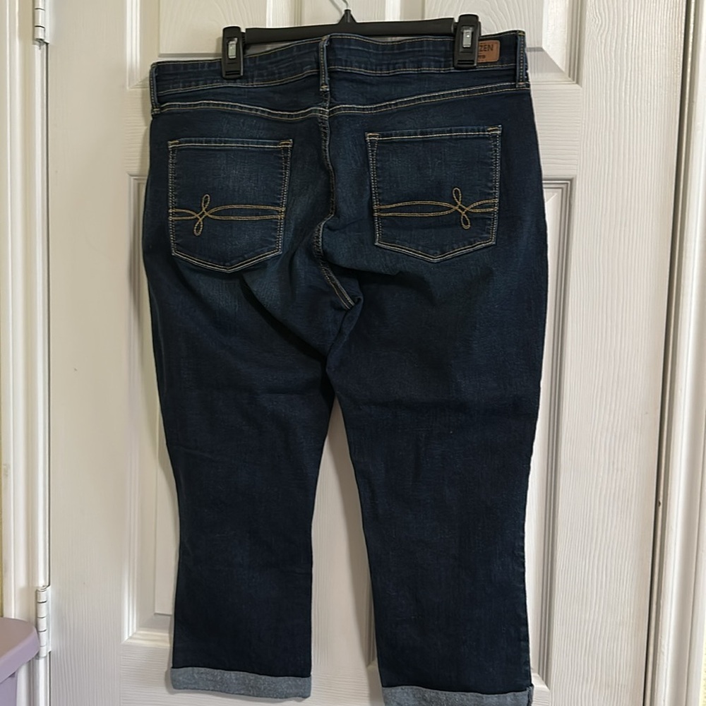 Denizen From Levi’s Modern Crop Jeans - Blue Denim 18 W-34 Like New Condition - Picture 4 of 4